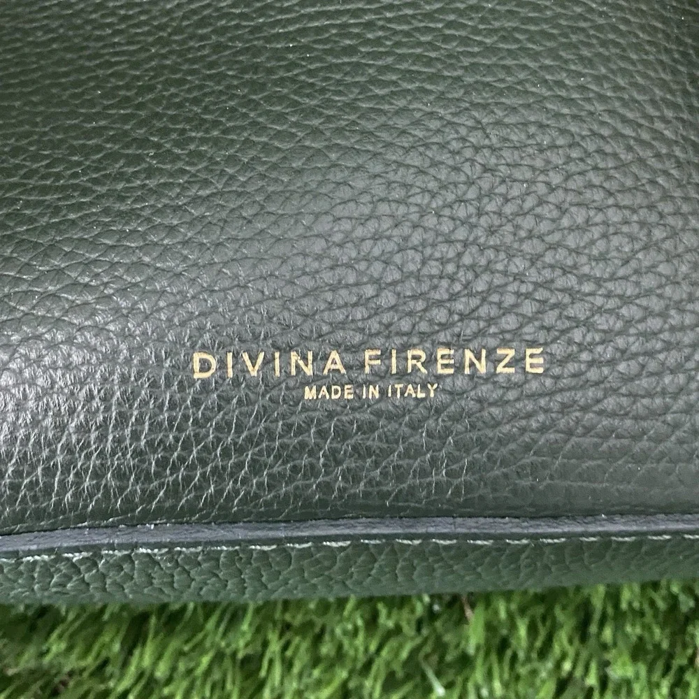 Divina Firenze Made in‎ ITALY Green & Tan Leather Womens Backpack Purse